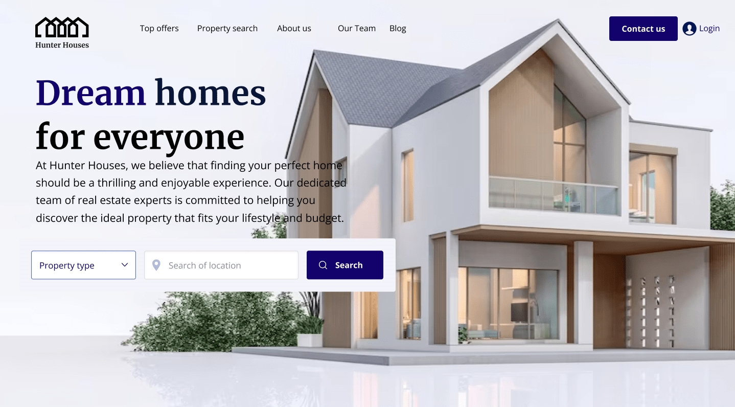 Real Estate Hero Section